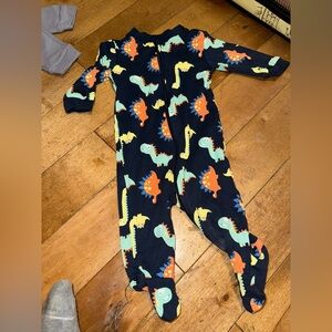 George Navy Dinosaur Print Kids Footie